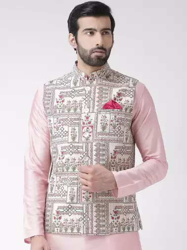 Men Printed Nehru Jacket - image 2
