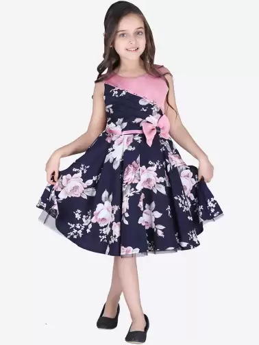 Girls Printed A-Line Dress - image 2