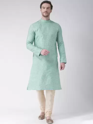 Men Woven Design Kurta - image 2