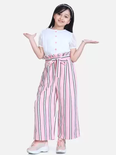 Girls Striped Basic Jumpsuit - image 2