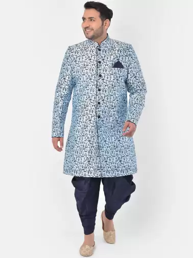 Men Printed Sherwani Set - image 2