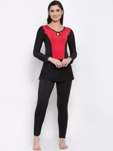 Women Colourblocked Single Piece Long Swimwear - image 2