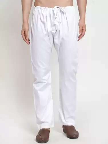 Men Solid Relaxed-Fit Cotton Pyjama - image 4