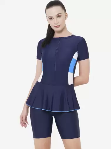 Women Colourblocked Swimming Dress - image 2