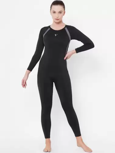 Women Solid Swimwear Bodysuit - image 3