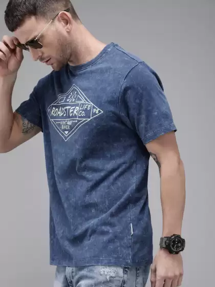 Men Printed Round Neck Pure Cotton T-shirt - image 3