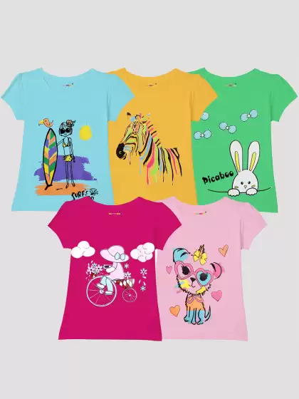 Girls Pack of 5 T-shirts - image 3