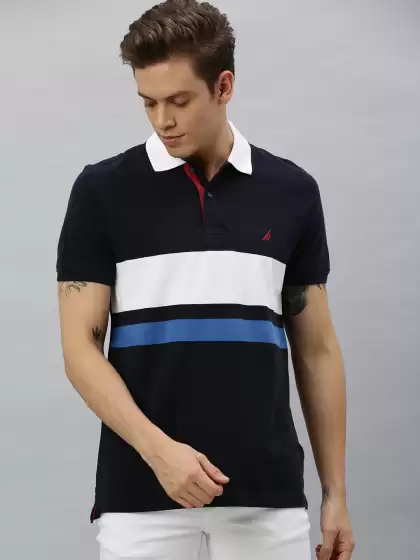 Men Colourblocked Polo T-shirt - image 3