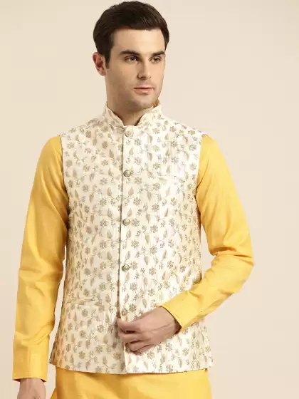 Men Embroidered Nehru Jacket - image 3