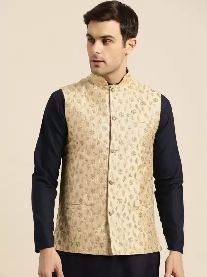Men Embroidered Nehru Jacket - image 3