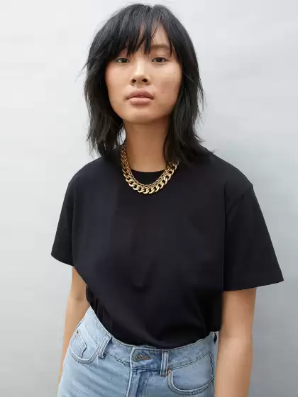 Solid Cotton Pure Cotton T-shirt - image 3