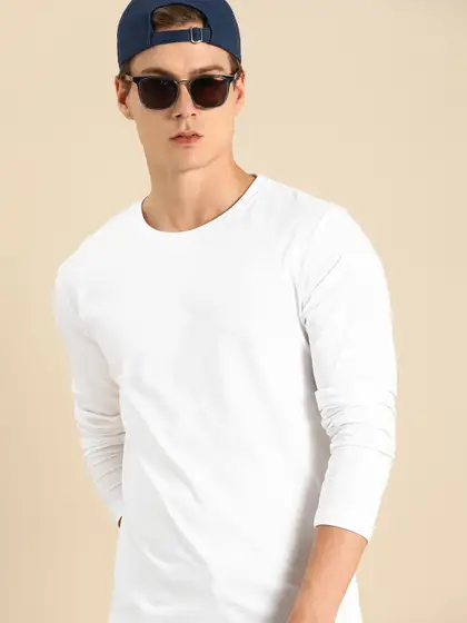 Solid Round Neck Pure Cotton T-shirt - image 3