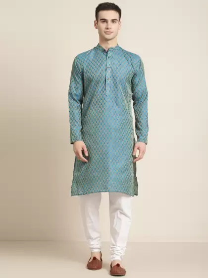 Men Jacquard Silk Kurta - image 3