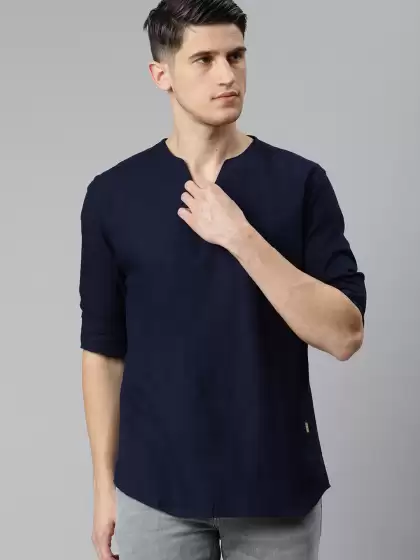 Men Pure Cotton Indigo Kurta - image 3