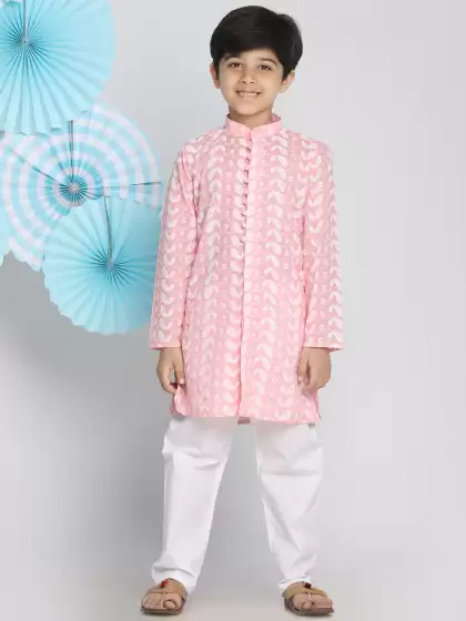 Boys Embroidered Kurta with Pyjamas - image 3
