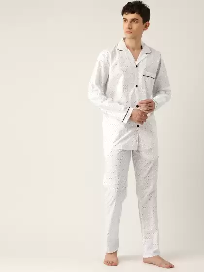 Men Printed Cotton Night suit - image 3