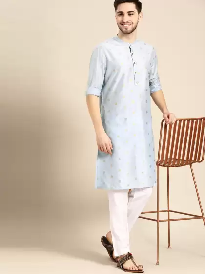 Men Printed Kurta with Pyjamas - image 3