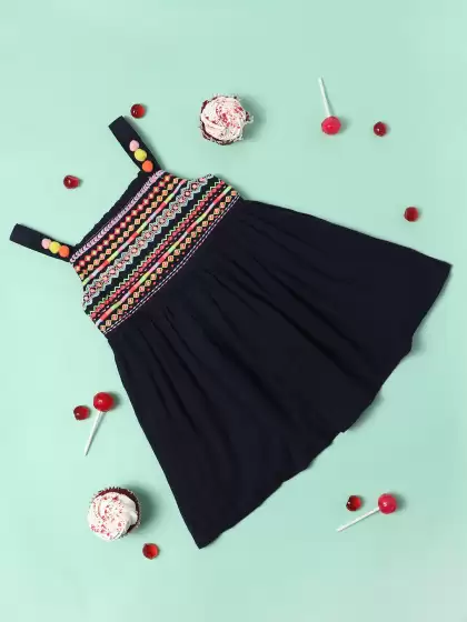 Girls Embroidered Fit and Flare Dress - image 3