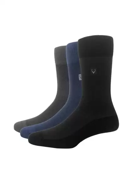 Men Pack Of 3 Solid Calf-Length Socks - image 3