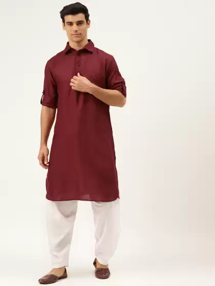Men Cotton Pathani with Salwar - image 3