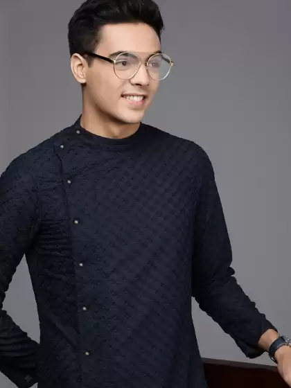Men Self Design Kurta Set - image 3