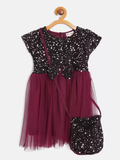 Girls Sequinned Dress & Bag - image 3