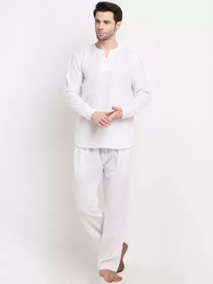 Men Solid Night Suit - image 3