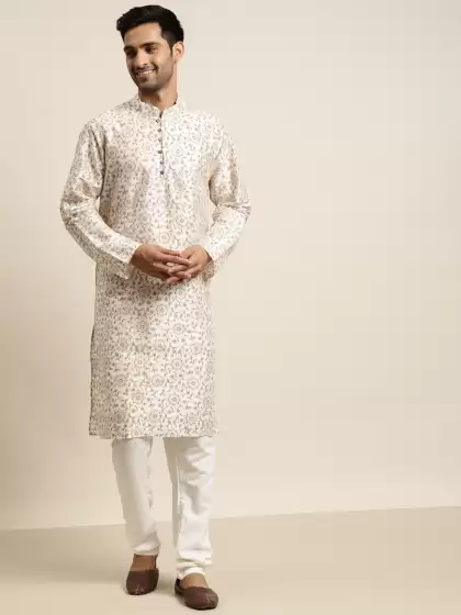 Men Silk Cotton Kurta Sets - image 3
