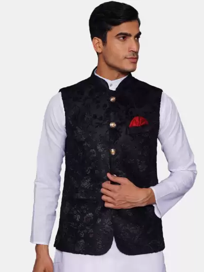 Men Printed Woven Nehru Jacket - image 3