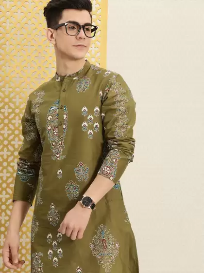 Men Printed Rozana Kurta - image 3
