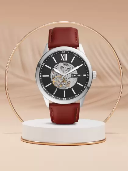 Men Leather Straps Automatic Motion Watch - image 3