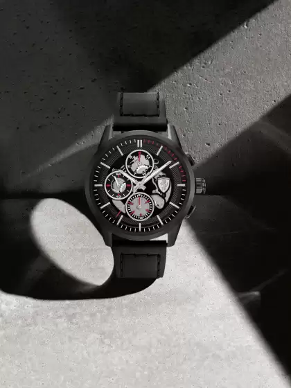 Men Brass Dial & Leather Straps Multi Function Watch - image 3