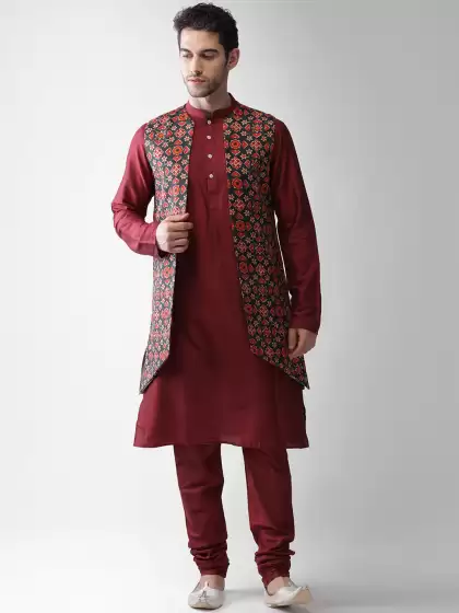 Men Kurta Pyjamas With Jacket - image 3