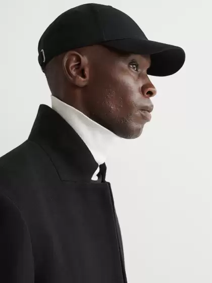 Men Black Cotton Twill Cap - image 3