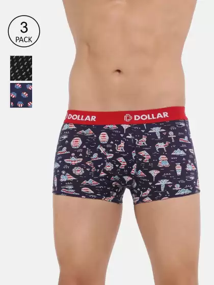 Men Pack of 3 Assorted Pure Cotton Trunks - image 3