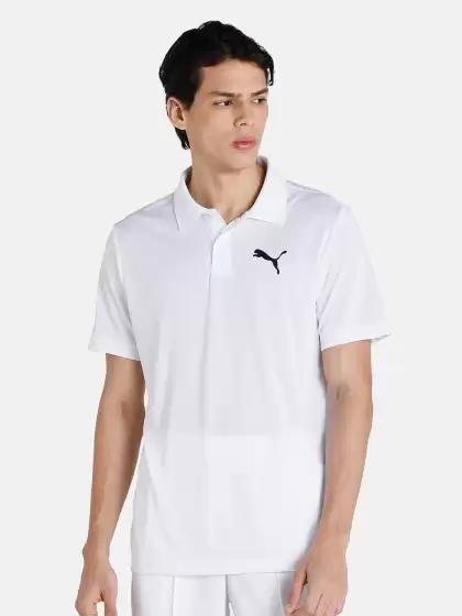 Men White Polo Collar T-shirt - image 3