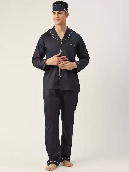 Men Pyjama Set & Sleeping Mask - image 3