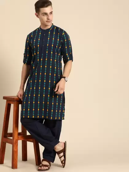 Men Printed Kurta with Salwar - image 3