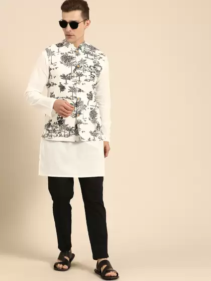 Men Printed Kurta with Trousers - image 3
