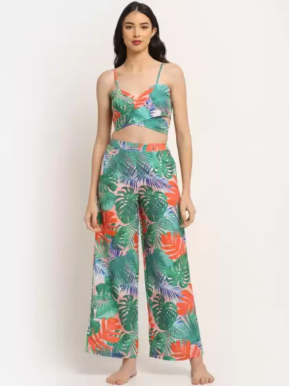 Women Green Printed Beach Wear - image 3