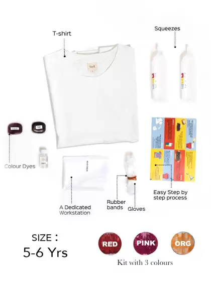 Kids Tie & Dye Pure Cotton DIY T-Shirt Kit - image 3