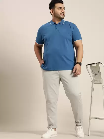 Men Plus Size Solid Trousers - image 3