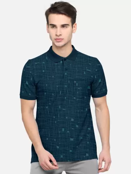 Men Printed Bio Finish Polo Collar Pockets T-shirt - image 3