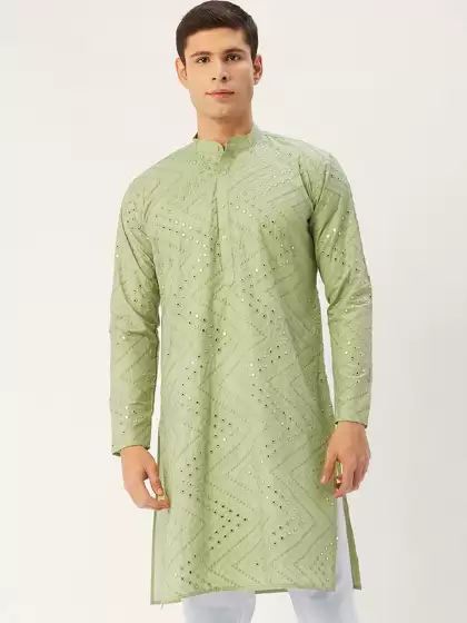 Men Ethnic Motifs Embroidered Kurta - image 3