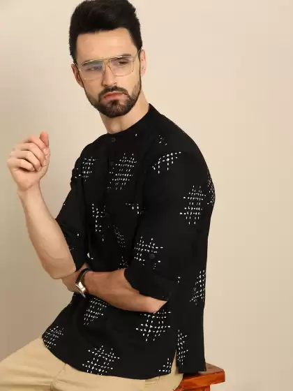 Men Geometric Printed Kurta - image 3