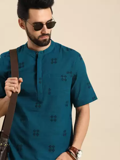 Men Geometric Printed Kurta - image 3