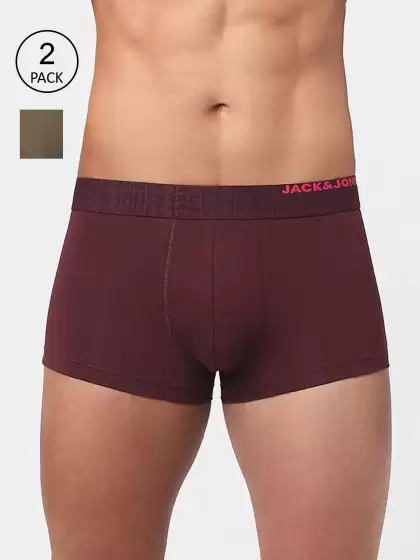 Men Pack Of 2 Solid Cotton Trunks - image 3