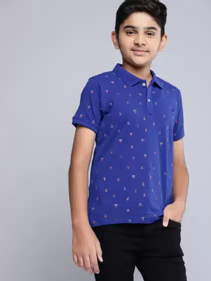Boys Printed Polo Collar T-shirt - image 3