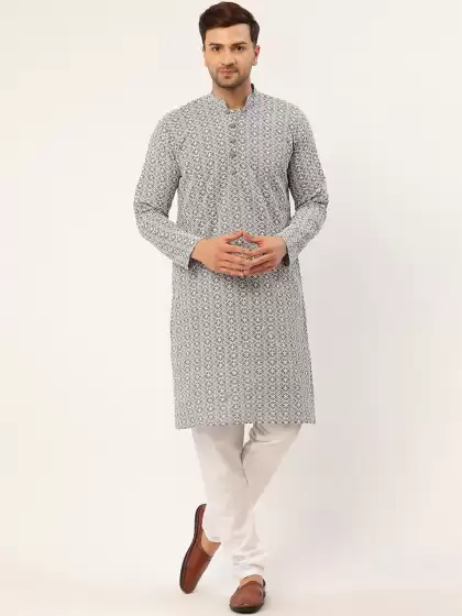 Men Embroidered Kurta with Churidar - image 3