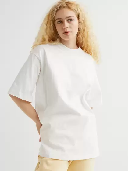 Women White Wide T-shirt - image 3